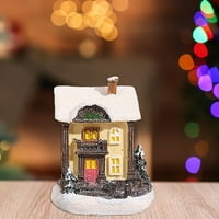 Mubineo Božićno selo Kuće Slatka LED svjetla Up snijeg snijeg Figurice ukrasi za dom