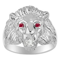 Muški prstenovi 14k bijelo zlato * lav glava za glavu zadivljujuća razgovora originalni dijamanti INSE