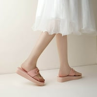 DMQupv ženske cipele sandale vanjske nose ljetnu metalnu dekorativnu kopču sa sandalama za žene za žene vjenčane sandale ružičaste 7