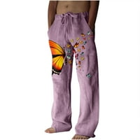 Vremenska garnitura Ležerne muške hlače za muške noge Proljeće tiskane čipke Ležerne hlače Široke pantalone