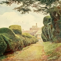 Neki engleski Gardens Rockingham, yew uličica za plakat Print G.S. Elgood