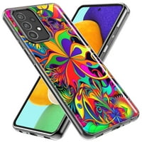 Samsung Galaxy A Clear Clear Clear Hibrid Zaštitni telefon Neon Psihodelic Hippie Wild Cvijeće