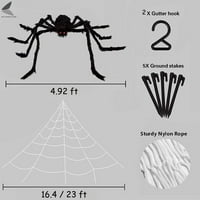 Sixtyshades vanjski ukrasi za Halloween Healloween rastezljiva trokutasta ogromna paukovska mreža sa