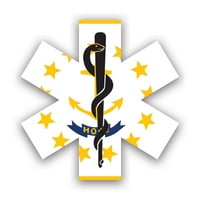Rhode Island Star of Life naljepnica za zastavu naljepnica - samoljepljivi vinil - Vremenska zaštitna