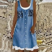Aaimomet Womens Ljetne haljine Žene Ljeto Plaža Proljeće Striped Ispis Slatka haljina Sundress Ljetna