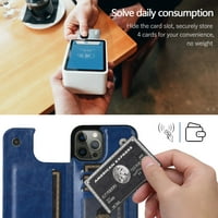 Samimore za iPhone Pro 6,7 Kućište kreditne kartice Flip Wallet, premium PU kožna magnetska kopča Kickstand