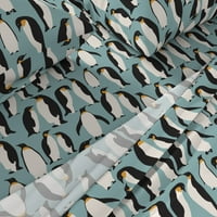 pamučni listovi, puni set - Penguin Arctic Bird Happy Feet Penguini Zabavna životinja Print Prilagođeno posteljinu od kašičice