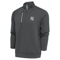 Muška antigua siva New York Yankees Big & Visoka metalna generacija četvrt-poštanska jakna