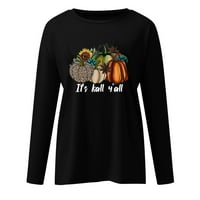 Jeseni svi majice Halloween Thanksviving dukserira Leopard bundeve Print pulover dugih rukava Ležerni