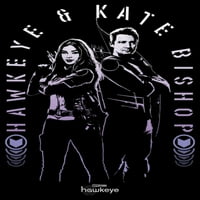 Ženski marvel Hawkeye Kate Bishop i Hawkeye grafički tee crni veliki