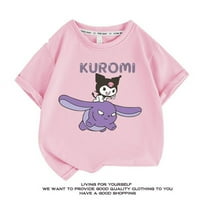 Sanrio majica Kuromi Kawaii Fashion Summer Kratki rukav Thirt Dječja odjeća Slatka djeca Prozračna salona