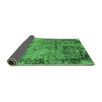 Ahgly Company Zatvoreni kvadratni orijentalni smaragdni tepih zelenih industrijskih područja, 4 'kvadrat