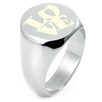 Sterling srebrna ljubav pa ikonski ugravirani okrugli ravni vrhunski polirani prsten