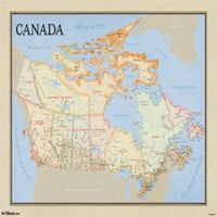 Mapa - Kanada Laminirani poster Ispis