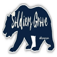 Vojnici Grove Wisconsin Suvenir 3x frižider Magnet medvjed dizajn