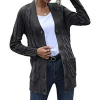 Ženski pleteni kardigani labavi labavi prevelizirani omotač Chunky džepne džempene kapute Hot6SL4490054