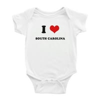 Srce Južna Karolina Sjedinjene Američke Države Vole smiješne baby rompers Bodysuit