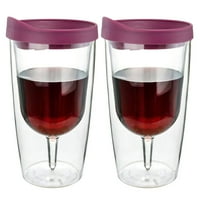 Southern Homewares Merlot Crveni izolirani vinski tumbler - dvostruki zidni akril - 10oz, set od 2