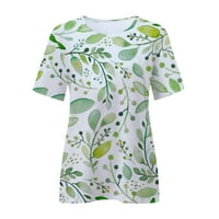 Ženski vrhovi grafički tees kratki rukav bluza okrugla vrat majica ljeta plus veličine vrhova zelena