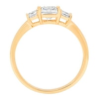 1.11CT Princess Cut White Sapphire 18K žuta zlatna godišnjica Angažmane kamene prstene veličine 3.5