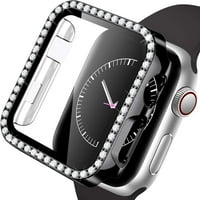 Bling tvrdi poklopac za Apple Watch Case za žene kaljeno stakleni ekran Dijamanti Potpuni zaštitni branik