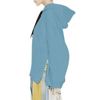 Vedolay dukserica za žene ženske dugih rukava tunika vrhova posada meko pulover sa bočnom patentnom