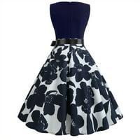 Ljetne haljine plus veličine 50-ih bez rukava Vintage Halter 1950S Rockabilly Party Maxi haljina s rukavima