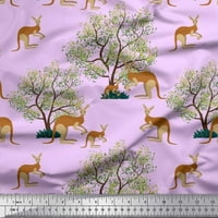 SOIMOI pamučna vola tkanina i kenguru, životinjsko otisnuto tkaninsko dvorište široko