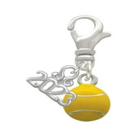DELIGHT nakit silvertni mini emajl teniski kuglica na šarmu