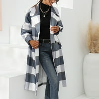 Skladište prodaje klirence modne žene casual džepovi ispisani dugim rukavima jakna plaćena kaput sivi