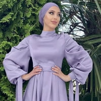 Baberdicy Solid haljina Arapska rukava ženska haljina Abaya casual kaftan ženska casual haljina padaju