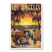 Los Angeles, Kalifornija, Woodity and Sunset, Lantern Press, Premium igraće kartice, Kamion sa šala,