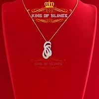 Kralj Bling-a Real 0,15ct Diamond Sterling Silver Fosklon Charm ogrlica žuta privjesak