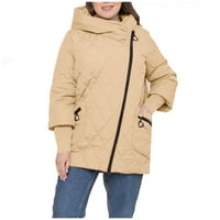 Augper Ženska zimska odjeća Plus size topla kapuljača meko pamučni kaput dugih rukava