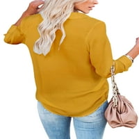 Colisha ženske majice dugi rukav bluza s dugim rukavima dolje dolje na vrhu labave radne rever od vrata