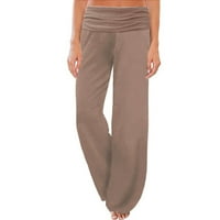 DMQupv Ljetne hlače za žene Trendy ženske posteljine ljetne hlače s velikim širokim nogama hlače sa