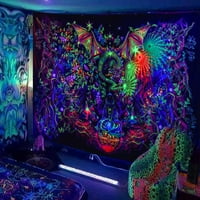 Viseći tapisetory fluorescentni sjaj u tamnom dnevnom boravku Spavaća soba Psihodelic Halloween Tapistry