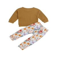 Inevenn Heart cvjetni print dugih rukava Pulover okruglog vrata + pantalone