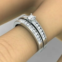 0. Karat 10k bijelo zlato okruglo Diamond Dame Dame Bridal Ring Angažman za vjenčanje Set CT