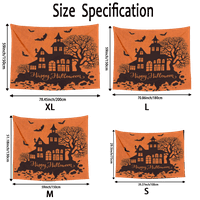 Halloween Dekorativna tapiserija, bat lubanja tapiserija, za životnu zabavu za životnu vješticu, 181
