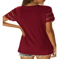 Sanviglor Women majica za majicu T Održeni ljetni vrhovi Comfy tunika Bluza Dnevna odjeća Pulover crveni