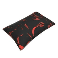 Super mekani pravokutni plišani poklopac jastuka, crvena apstraktna cvjetna tekstura komfora i ne-piljki
