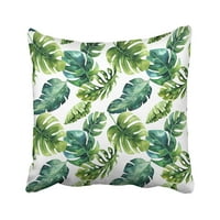 Akvarel tropskog listova gusto ručni palmi za džunglu sa tropskim ljetivkom može jastuk na jastuku jastuk