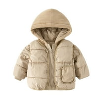 Baby Boys Djevojke Outfit Toddler Zimska dugi rukava zgušnjava punu boju Topli prsluk sa kaputom jakne