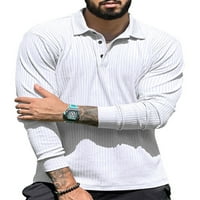 Luxplum muns tops rever vrat T majice s dugim rukavima polo majica Atletic pulover Sportski tee bijeli