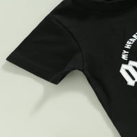 Jaweiwi Toddler Baby Boys Girls Set odjeće, 2T 3T Kroja slova Okrugli vrat Print T košulja Tors Solid