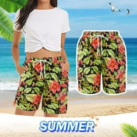 Hlače za žene Ženske ležerne kratke hlače Ljeto udobno plaže kratke hlače elastični struk cvjetni print