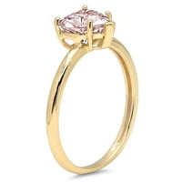 1. CT Sjajno srce Clear Simulirani dijamant 18k žuti zlatni pasijans prsten sz 6