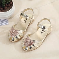 Djevojke Sequin Mekane zatvorene prste princeze ravne cipele Ljetne sandale za mališani mali dijete