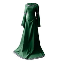 Noć vještica kostim Gothic Retro haljina za žene Cosplay bljeskali rukav slim srednjovjekovna haljina